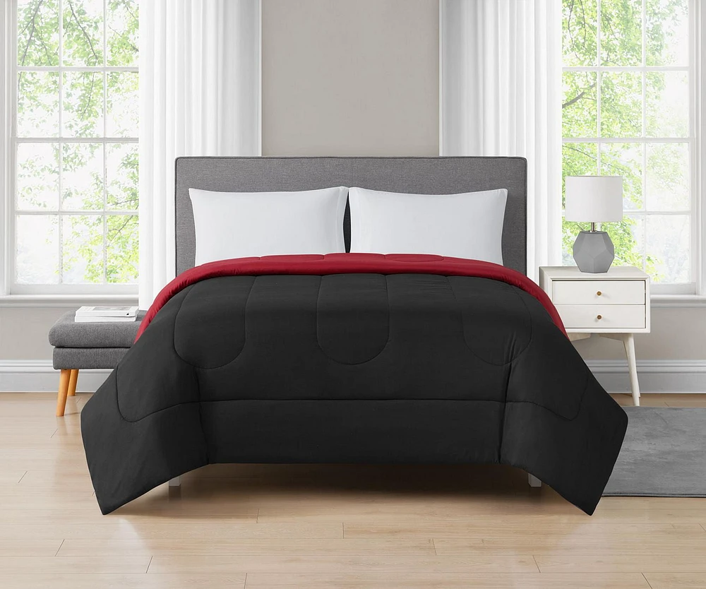 Mainstays Solid Reversible Microfiber Comforter, 1 piece, Available Twin & Double/Queen