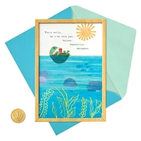 Hallmark Get Well Soon Card (Turtle Floating)