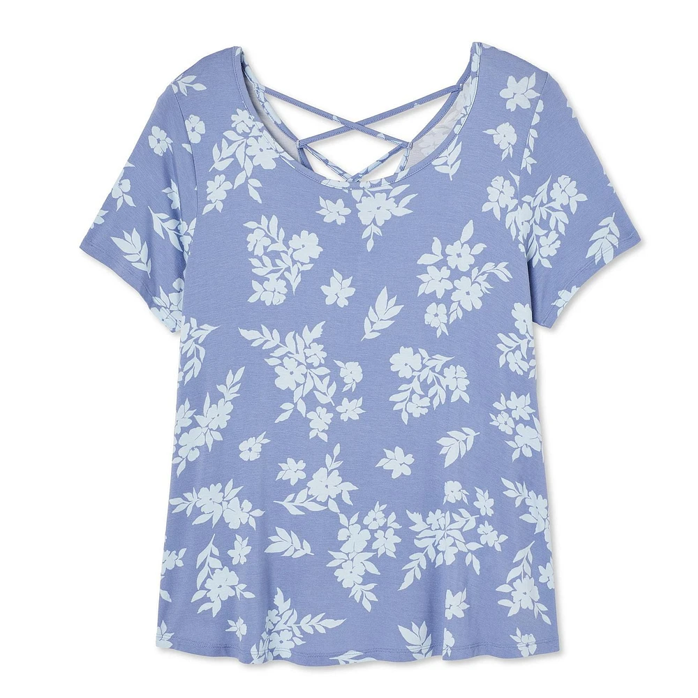 George Women's Plus Lattice Back Tee, Sizes 1X-4X