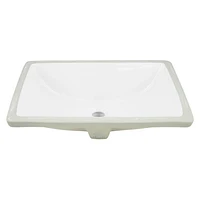 American Imaginations 18.25-in. W Rectangle Bathroom Undermount Sink Set In White - Chrome Hardware AI-26692