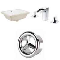 American Imaginations 18.25-in. W Rectangle Bathroom Undermount Sink Set In White - Chrome Hardware AI-26692