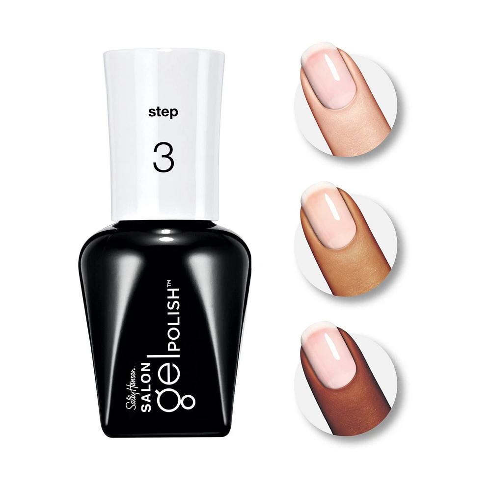 Sally Hansen Vernis de finition Salon Gel Polish™, Résultats de salon en 3 étapes, couleurs vibrantes, anti-éclats, jusqu'à 2 semaines de tenue Manucure en gel à domicile