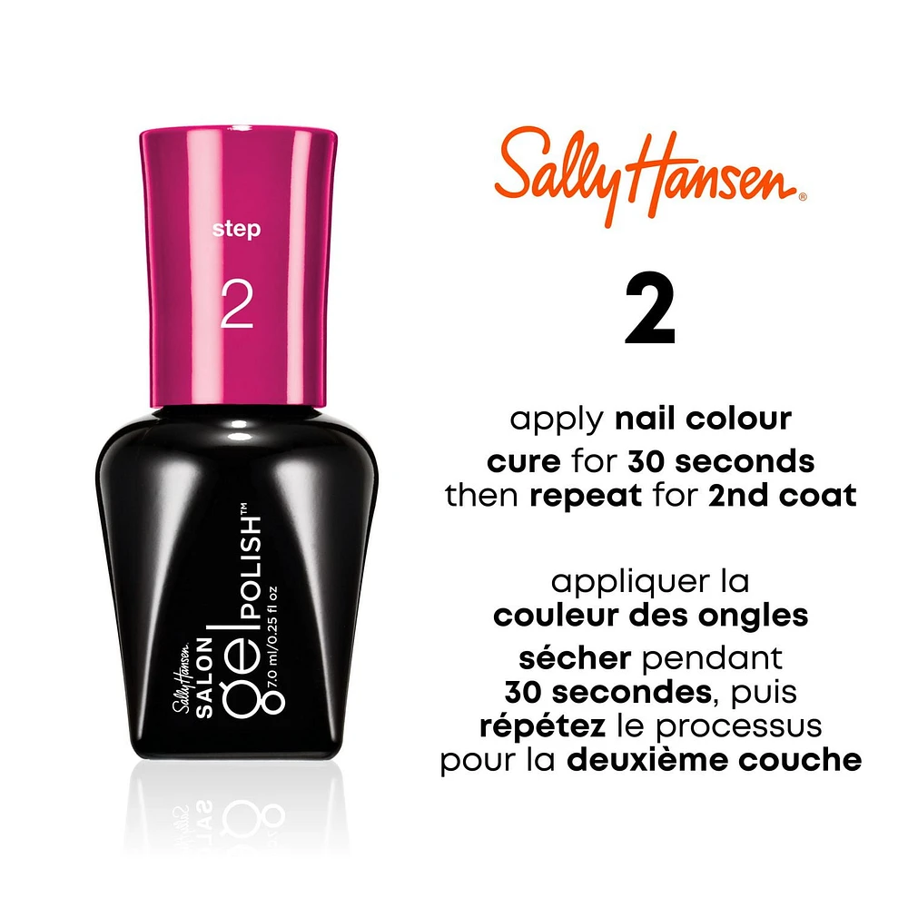 Sally Hansen Vernis de finition Salon Gel Polish™, Résultats de salon en 3 étapes, couleurs vibrantes, anti-éclats, jusqu'à 2 semaines de tenue Manucure en gel à domicile