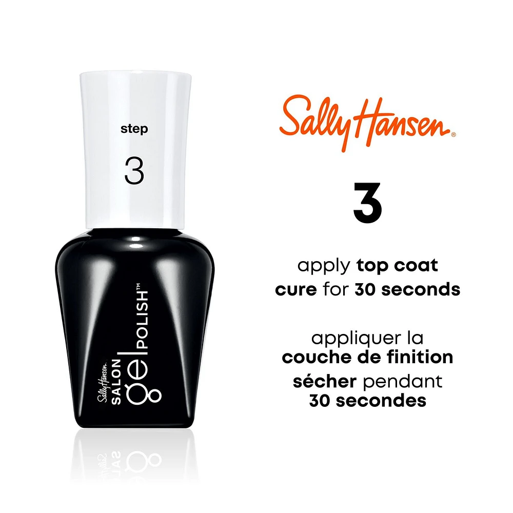 Sally Hansen Vernis de finition Salon Gel Polish™, Résultats de salon en 3 étapes, couleurs vibrantes, anti-éclats, jusqu'à 2 semaines de tenue Manucure en gel à domicile