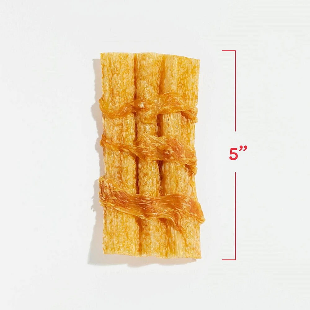 DreamBone Chicken Wrapped Wavy Peanut Butter Chips 5ct, 75g, DreamBone Chicken Wrapped Wavy Peanut Butter Chips 5ct, 75g Rawhide Free