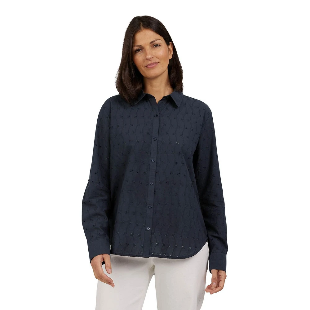 CHAPS EYELET SHIRT, SHIRT