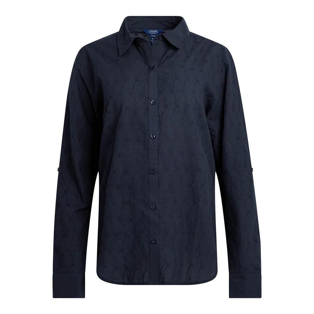 CHAPS EYELET SHIRT, CHAPS EYELET SHIRT