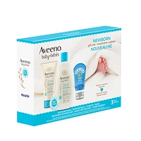 Aveeno Baby Healthy Start Newborn Gift Set, Newborn Wash, Newborn Balm, Penaten Cream, Fragrance Free