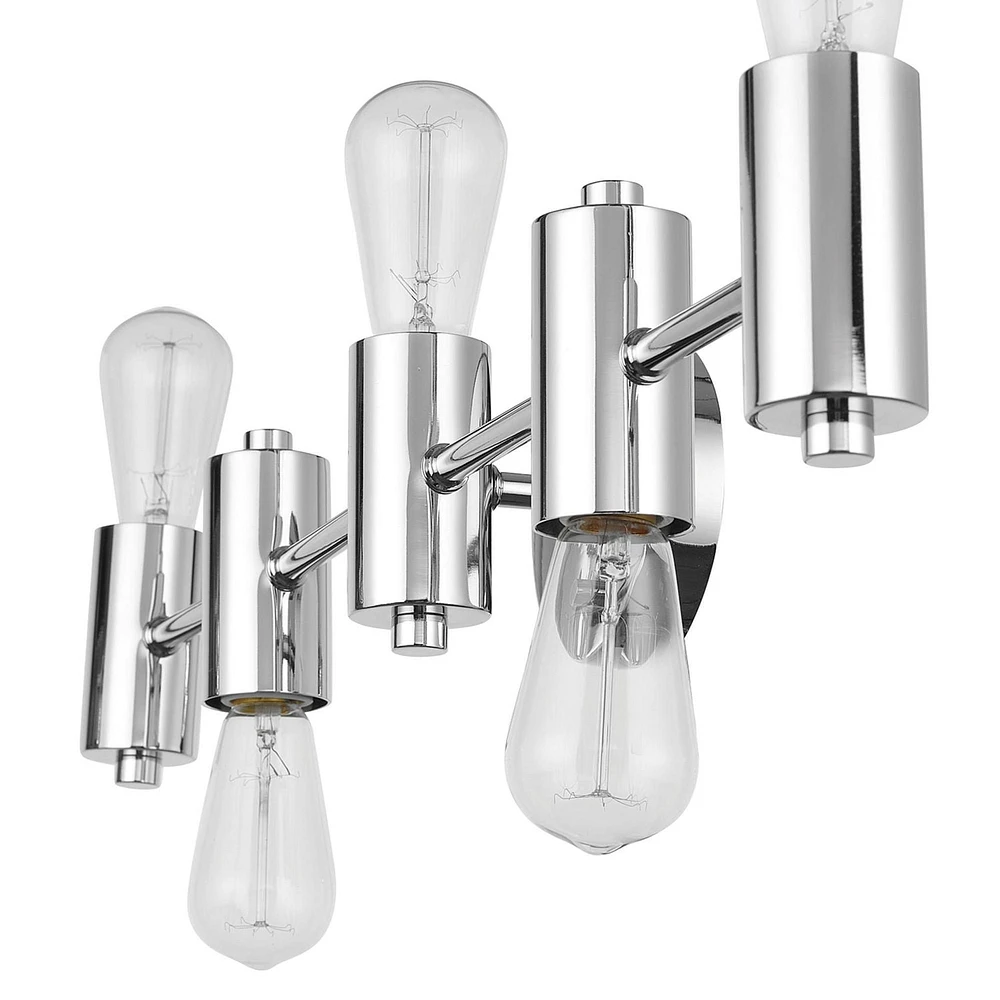 Globe Electric Positano 5-Light Metal Reversible Vanity Light, Chrome, 51720