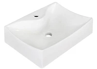 American Imaginations 21.5-in. W Wall Mount White Bathroom Vessel Sink Set For 1 Hole Wall Mount Faucet AI-34183