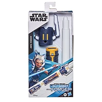 Star Wars Lightsaber Forge Ahsoka Tano Extendable White Lightsaber Toy, Customizable Roleplay Toy