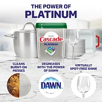 Cascade Platinum Dishwasher Pods, Dish Detergent ActionPacs, Fresh, 75CT