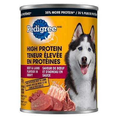 Pedigree High Protein Beef & Lamb Flavour in Gravy Wet Dog Food, 375g