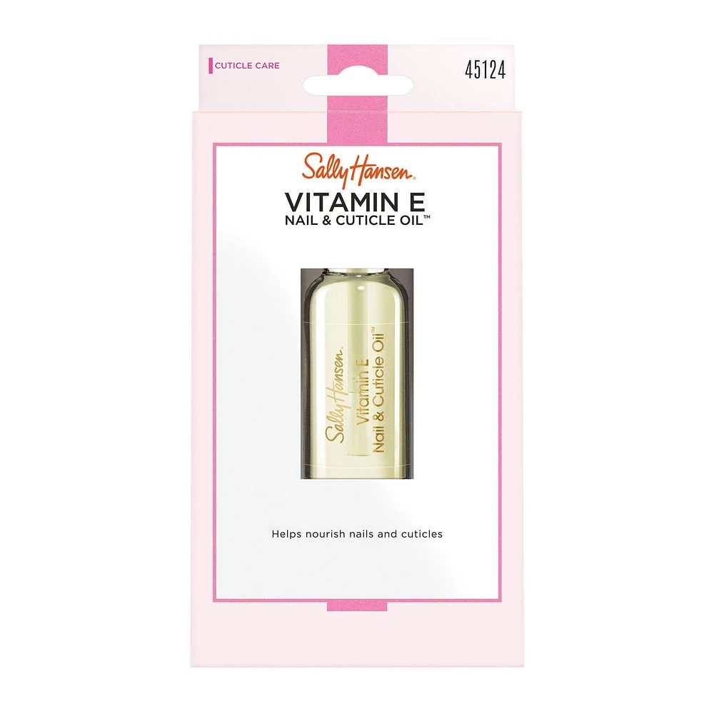 Sally Hansen Vitamin E Nail & Cuticle Oil, natural essential oil complex, moisturizes and conditions cuticles, increasing nail flexibility, Nourishes nails and cuticles