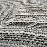 Rug Branch Hogar Abstract Indoor Outdoor Area Rug, Grey Cream, Modern - Living Room, Bedroom, Dining Room, and Kitchen