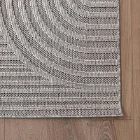 Rug Branch Hogar Abstract Indoor Outdoor Area Rug, Grey Cream, Modern - Living Room, Bedroom, Dining Room, and Kitchen