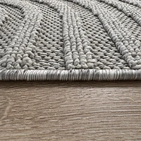 Rug Branch Hogar Abstract Indoor Outdoor Area Rug, Grey Cream, Modern - Living Room, Bedroom, Dining Room, and Kitchen