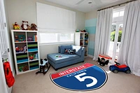 Fun Rugs Multi-Colored Freeway 5 Sign Nylon Kids Rug