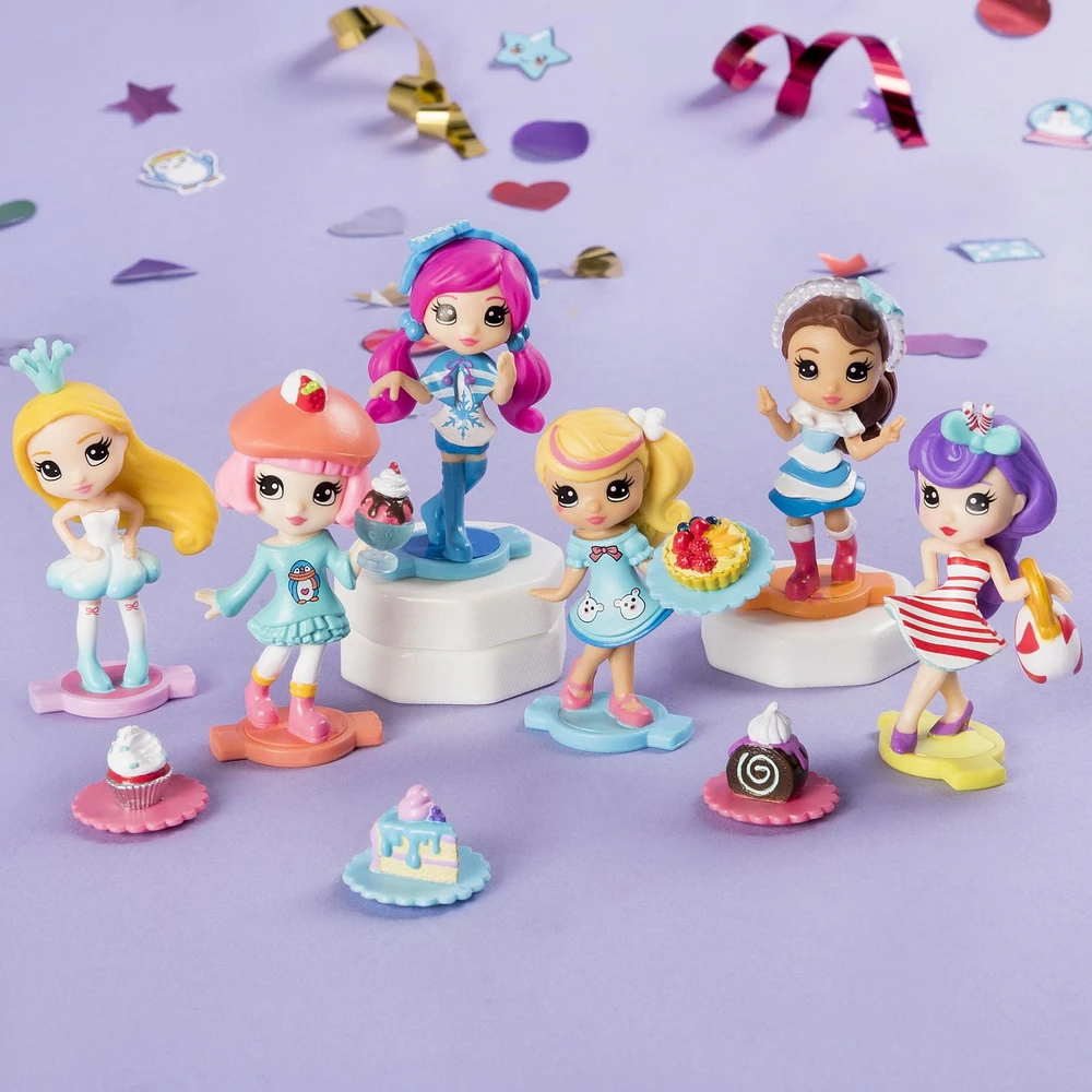 Party POP TEENIES – Party Pack – Lot de 6 Surprise Poppers avec confettis, mini-poupées à collectionner et accessoires, à partir de 4 ans