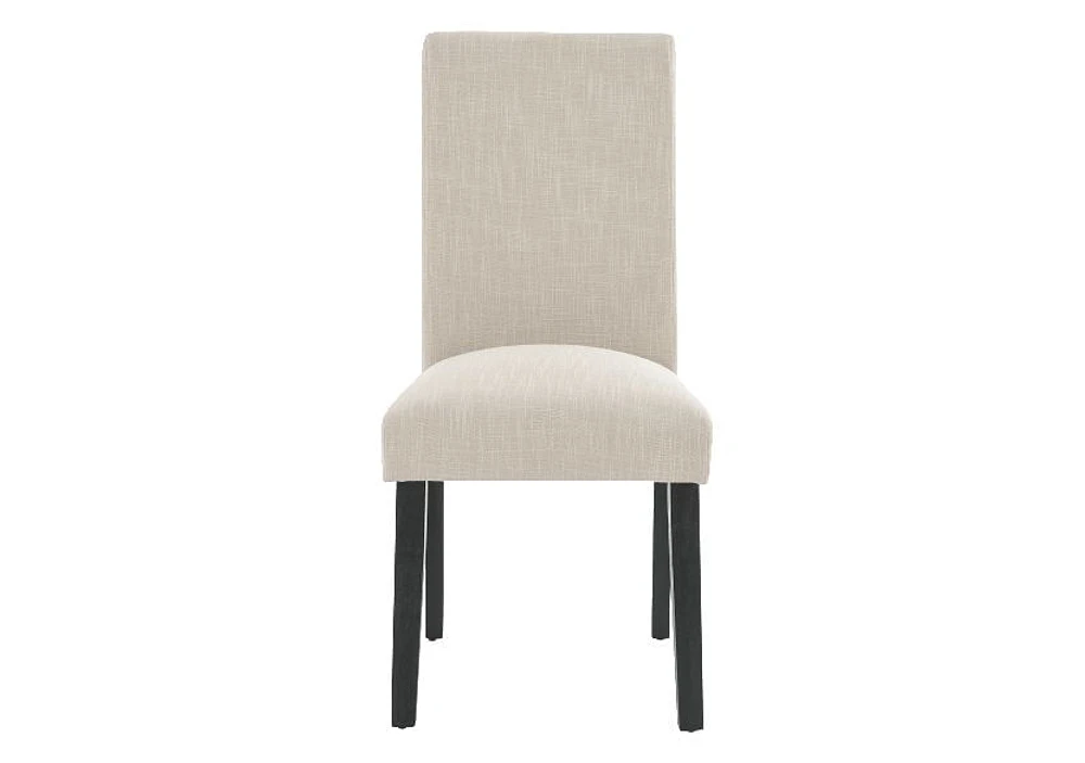 K-LIVING ELISA WOOD TOP AND ESPRESSO FINISHED LEGS DINING TABLE WITH FABRIC UPHOLSTERED DINING CHAIRS IN BEIGE (1 Table and 6 Chairs)