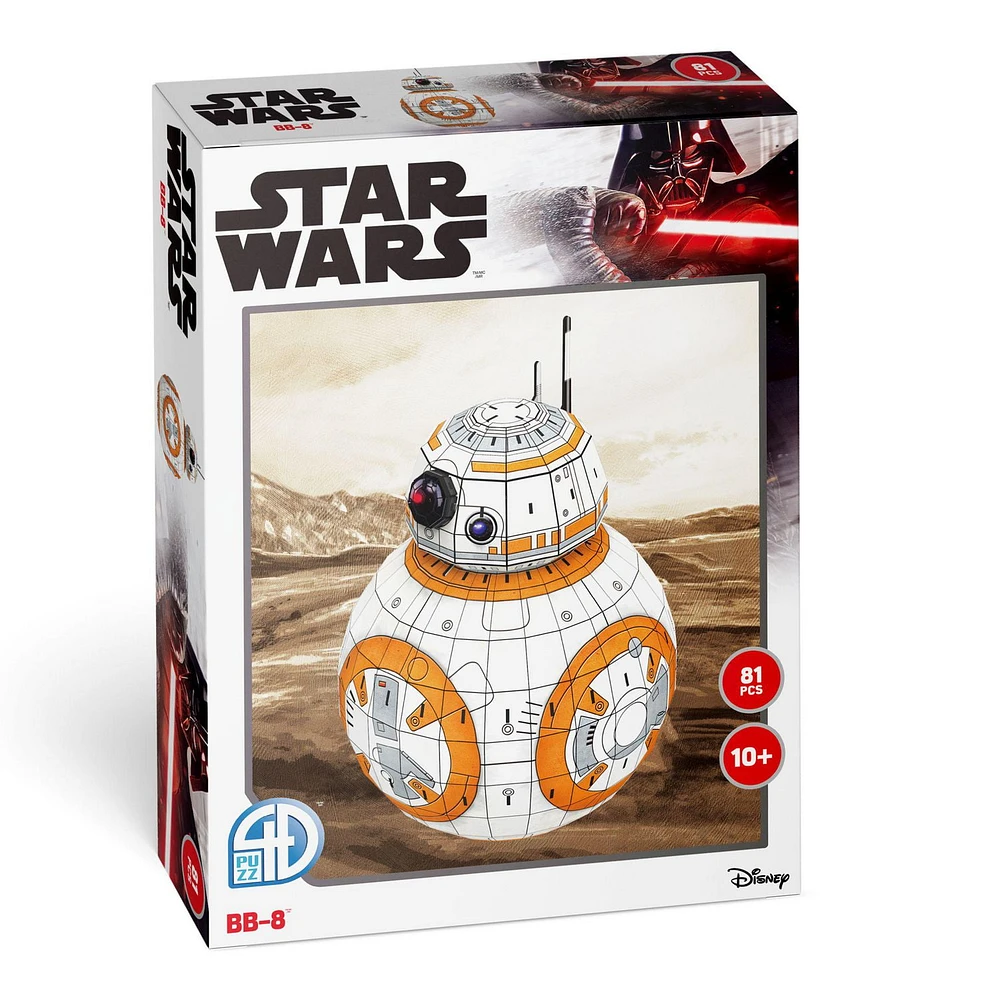 4D Build, Star Wars BB-8, 3D Paper Model Kit, 81 Piece Paper Model Kit for Teens and Adults, Ages 10+