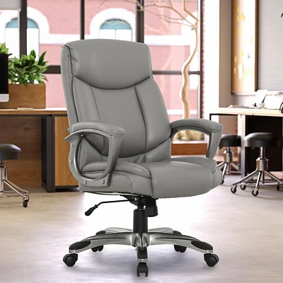 Sealy® Wescott Ashford PU Grey Mid Back Padded Office Chair