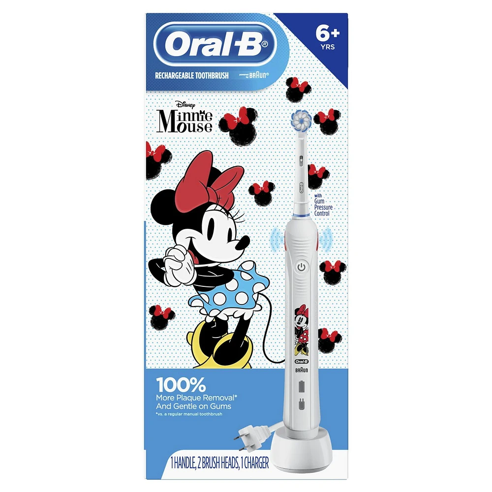 Oral-B Kids Electric Toothbrush featuring Disney's Minnie Mouse, for Kids 6+