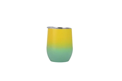 Home Trends STEMLESS WINE YELLOW GREEN OMBRE