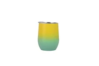 Home Trends STEMLESS WINE YELLOW GREEN OMBRE