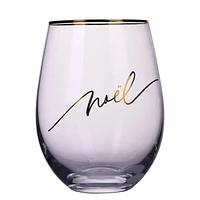 Brillant design Clear Stemless Wine Glass/ multi-purpose stemless wine glass- NOEL