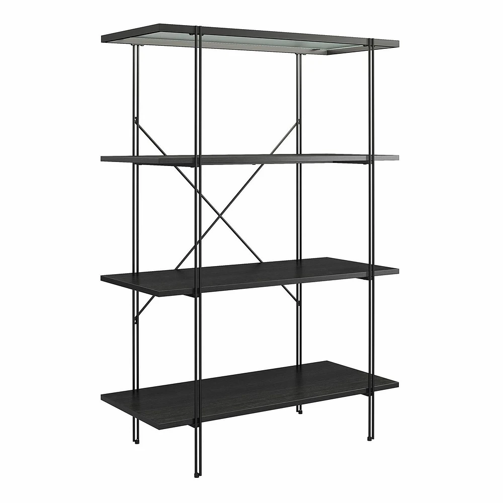 Wainwright 4 Shelf Bookcase, Black Oak