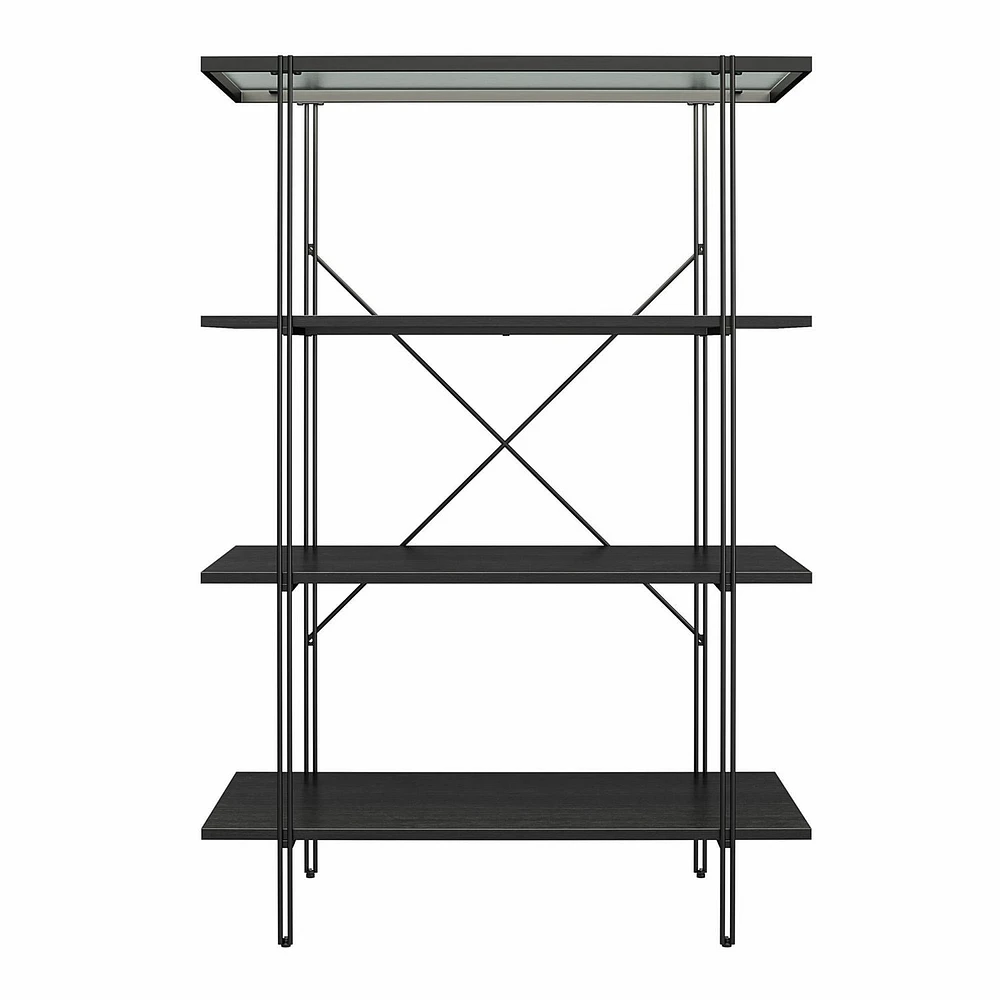 Wainwright 4 Shelf Bookcase, Black Oak