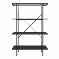 Wainwright 4 Shelf Bookcase, Black Oak