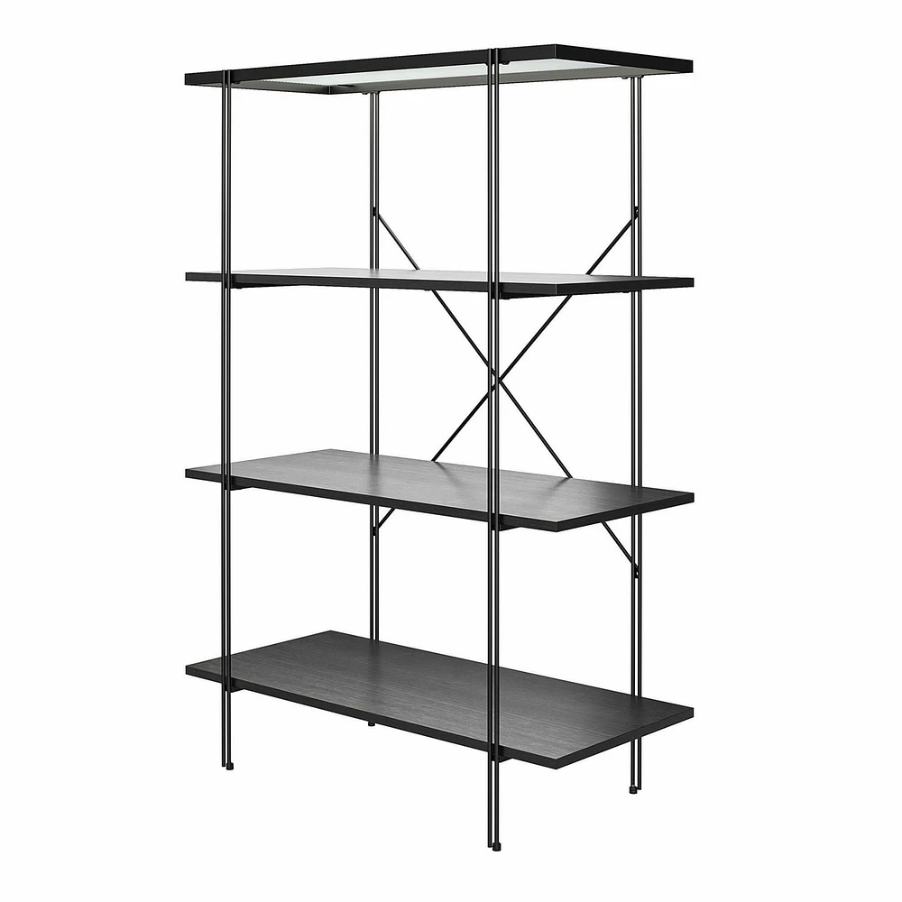 Wainwright 4 Shelf Bookcase, Black Oak