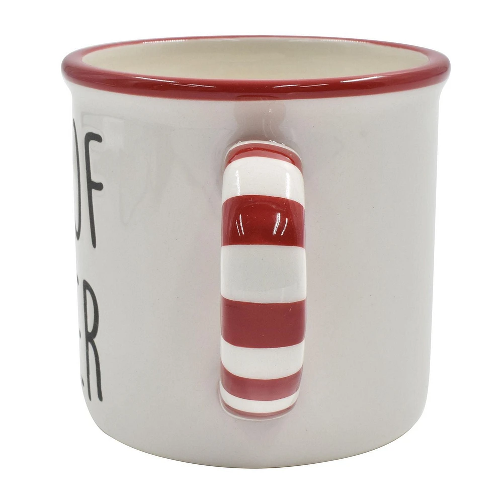 HOLIDAY TIME CUP OF CHEER DESIGN DOLOMITE MUG