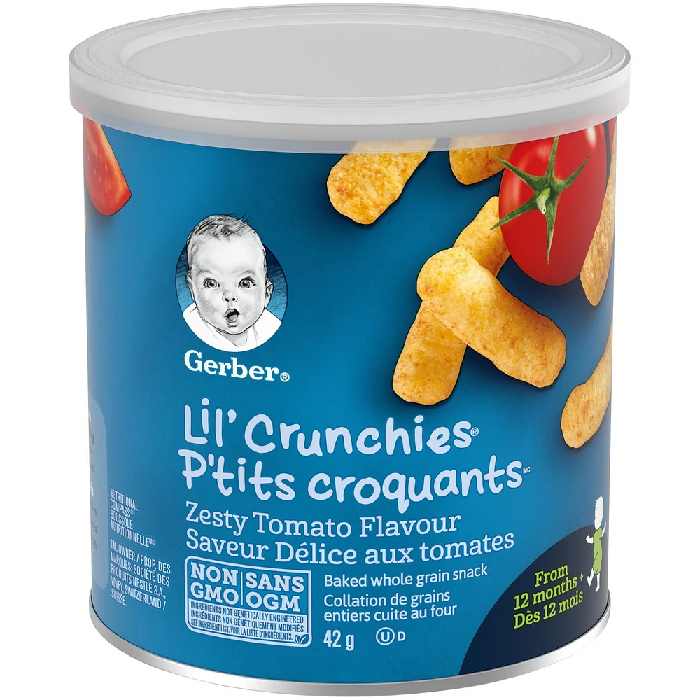 GERBER® LIL’ CRUNCHIES®, Zesty Tomato, Toddler Snacks 42 g, 42 GR