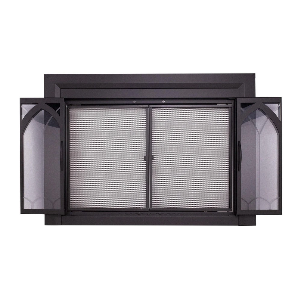 Pleasant Hearth CI-3502BL Collin Collection Fireplace Glass Door - Large