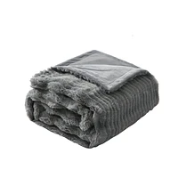 HOMETRENDS Sheared Faux Fur Polyester Throw, 100% polyester