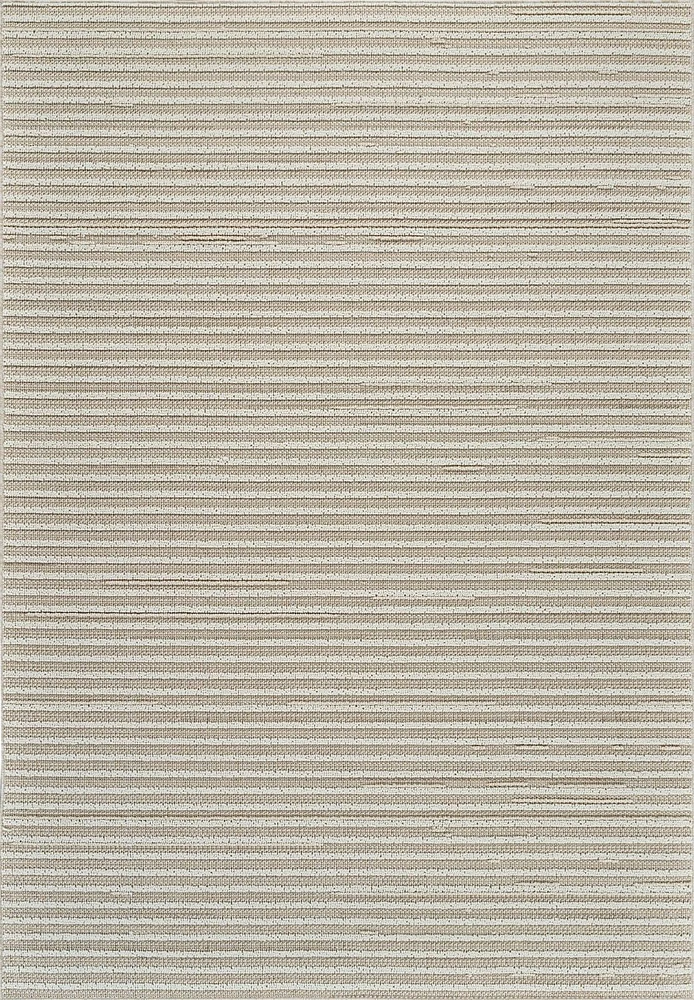 Rug Branch Hogar Striped Indoor Outdoor Area Rug, Brown Cream, Modern - Living Room, Bedroom, Dining Room, and Kitchen<br>