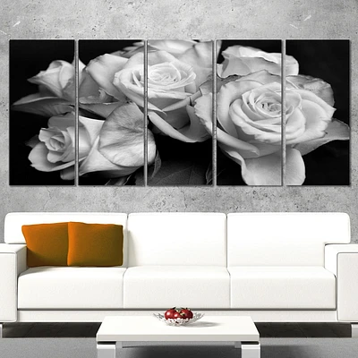 Tableau moderne imprimée sur toile Design Art rose en noir et blanc