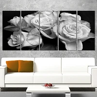 Design Art Bunch of Roses Black And White Floral Canvas Art Print