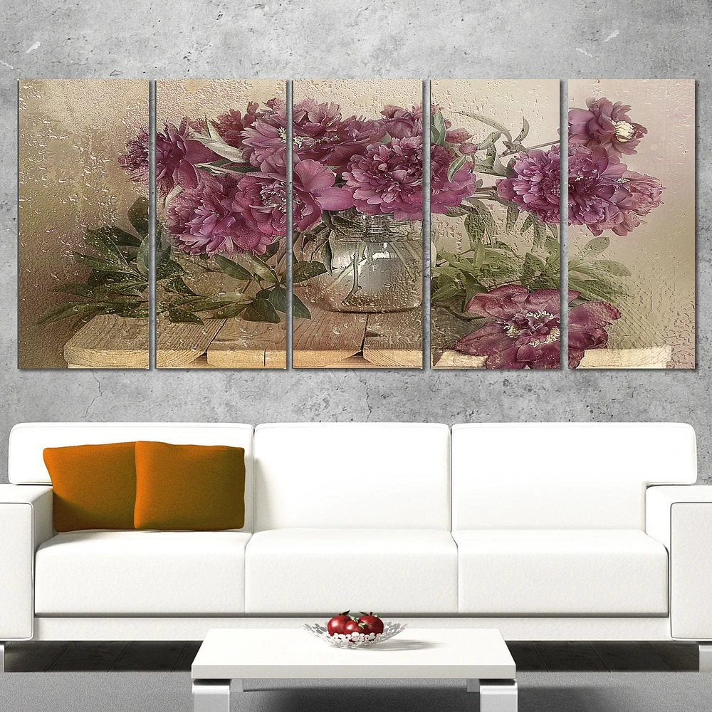 Design Art Bouquet of Pink Peonies Floral Canvas Art Print