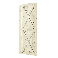 Wood & Hart 37" Magnolia Unfinished Knotty Pine Barn Door