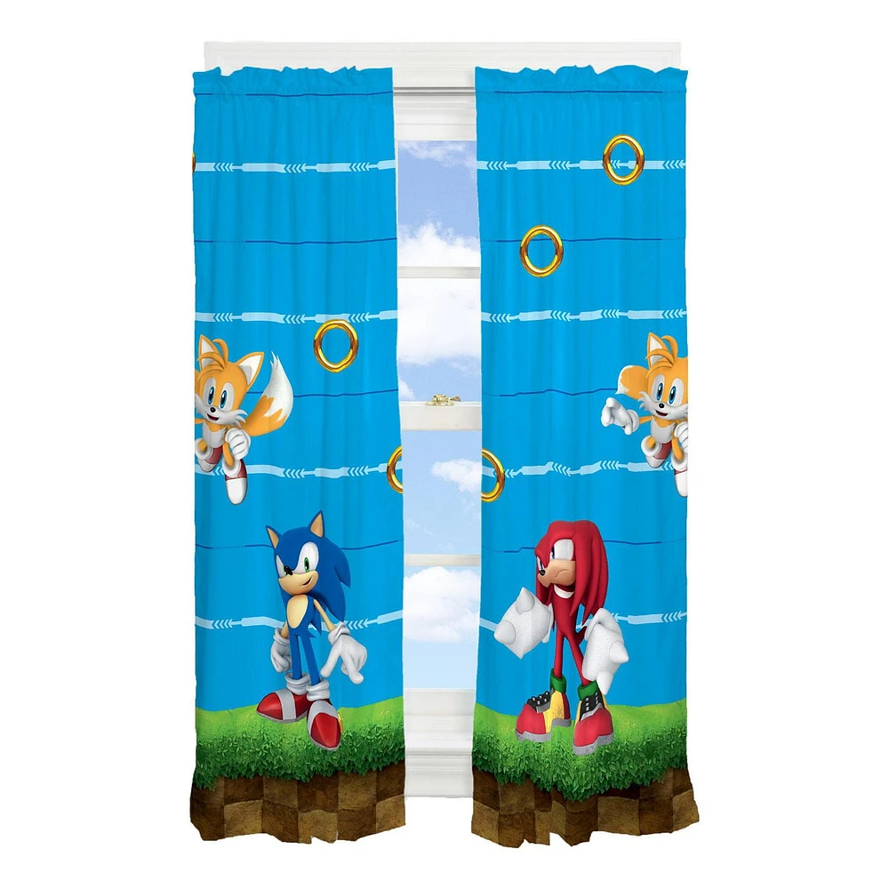 Sonic "Fast Friends" Room Darkening Drapes -pair, Sonic Drapes -pair