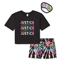 Justice Girls' Short with Mask 3-Piece Set