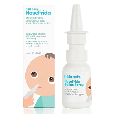 Frida Baby - NoseFrida Saline Snot Spray Spray nasal salin pour adoucir les voies nasales à utiliser avant NoseFrida The SnotSucker 20 ml