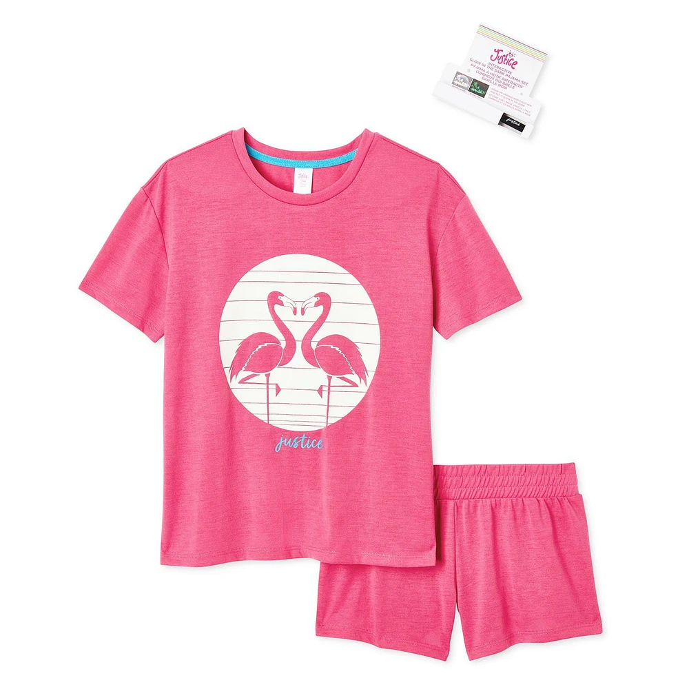 Justice Girls' Interactive Glow-in-the-Dark Pajamas 3-Piece Set