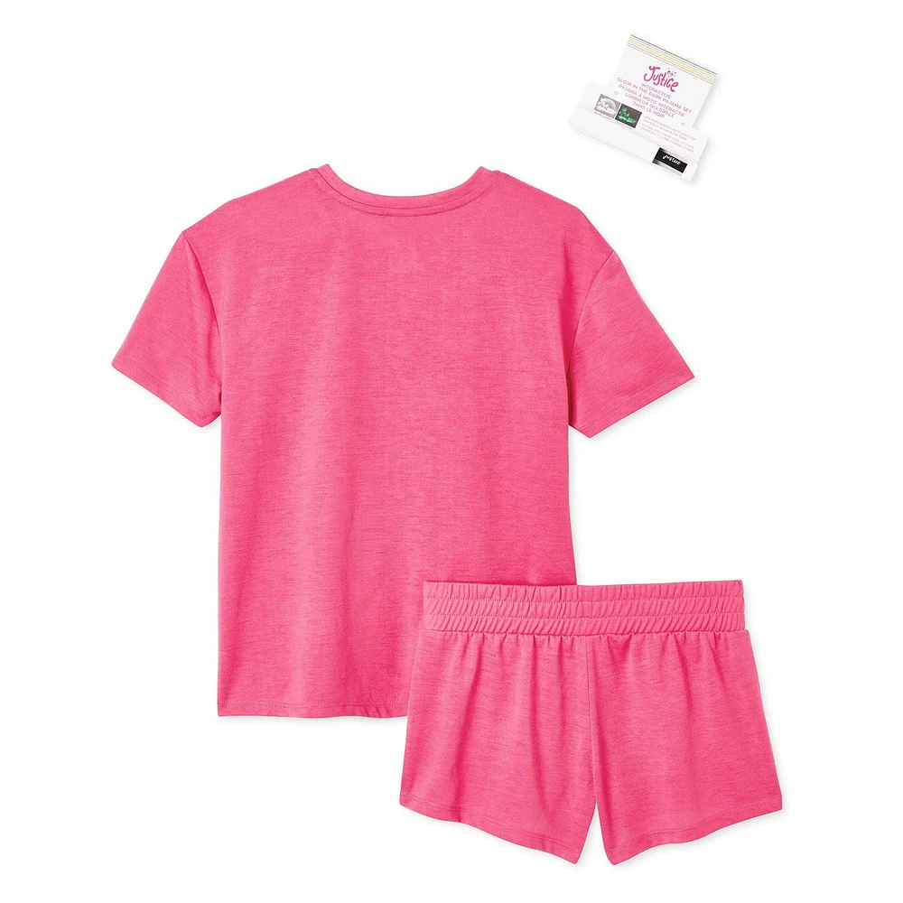 Justice Girls' Interactive Glow-in-the-Dark Pajamas 3-Piece Set