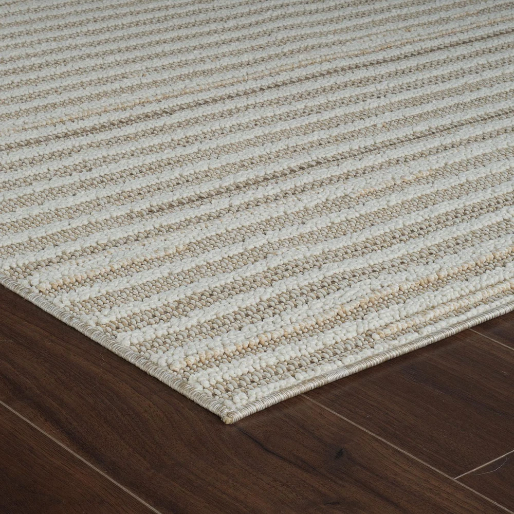 Rug Branch Hogar Striped Indoor Outdoor Area Rug, Brown Cream, Modern - Living Room, Bedroom, Dining Room, and Kitchen<br>