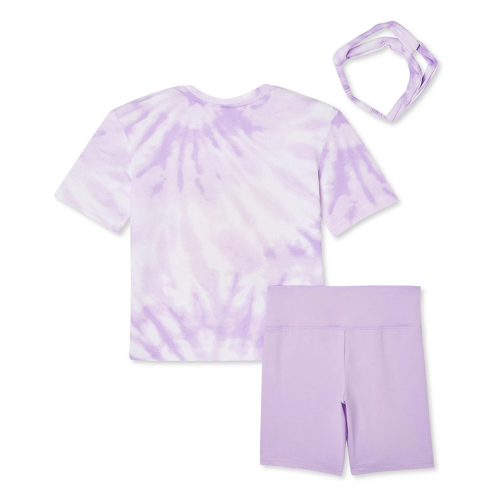 Justice Girls' Bike Short with Headband 3-Piece Set